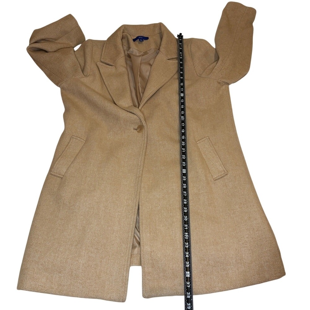 Apt. 9 Women XXL Tan Herringbone Single Breasted Overcoat Jacket Tan - Picture 7 of 8